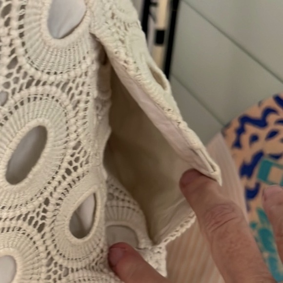 Rebecca Moses,Ivory Cotton,Circle Eyelet  Dress,Pockets,Lined,Classic,EUC Size S - Picture 7 of 14